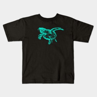 Sea Turtle (Neon) Kids T-Shirt